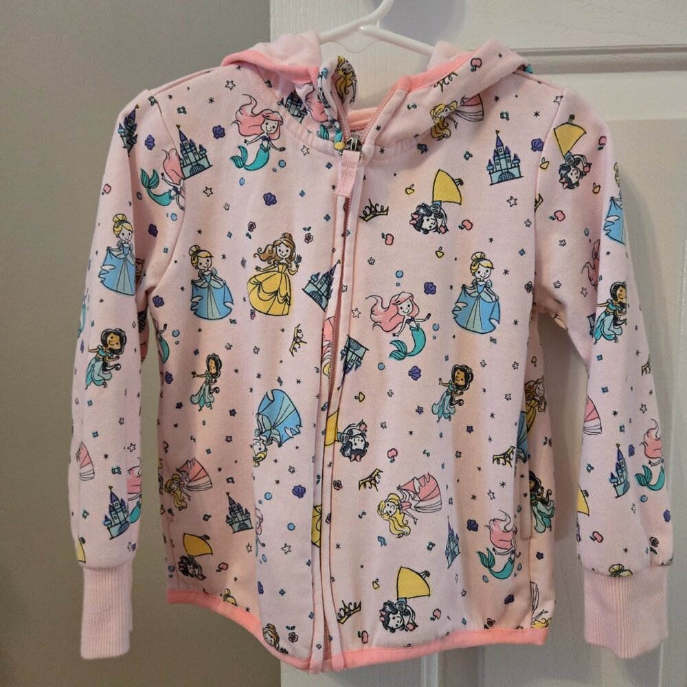 Girls Size 3T Disney princess hooded jacket with zipper